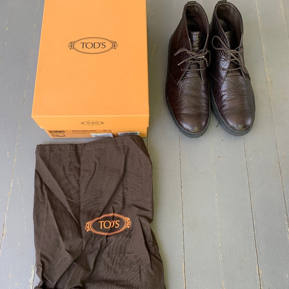 Tod Chukka Driver Boots Brown Leather Mens Size 11